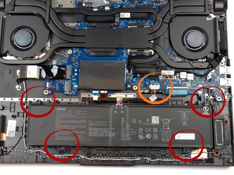 Internal Photo of Asus ROG Strix G15 G17 G533Q G513QR G713QR G733QS 13NR0540P02011 12V GPU Fan original (ASUS G713)